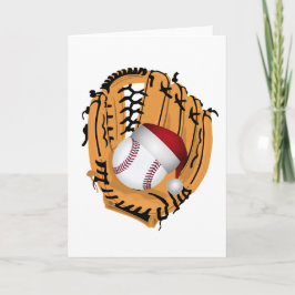 Jul Baseball Mitt och Boll Helgkort