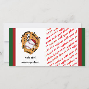 Jul Baseball Mitt och Boll Julkort