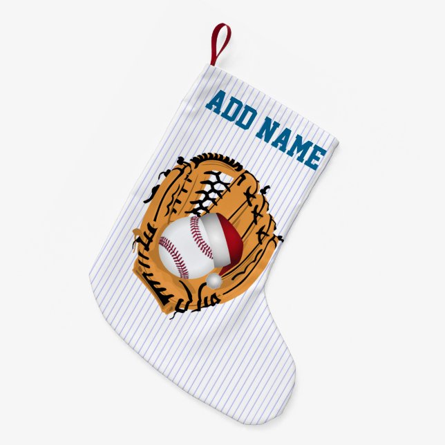 Jul Baseball Mitt och Boll Liten Julstrumpa (Framsidan (Hängande))