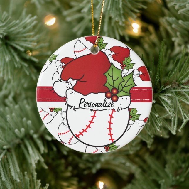 Jul Baseball Personalize Julgransprydnad Keramik (Träd)