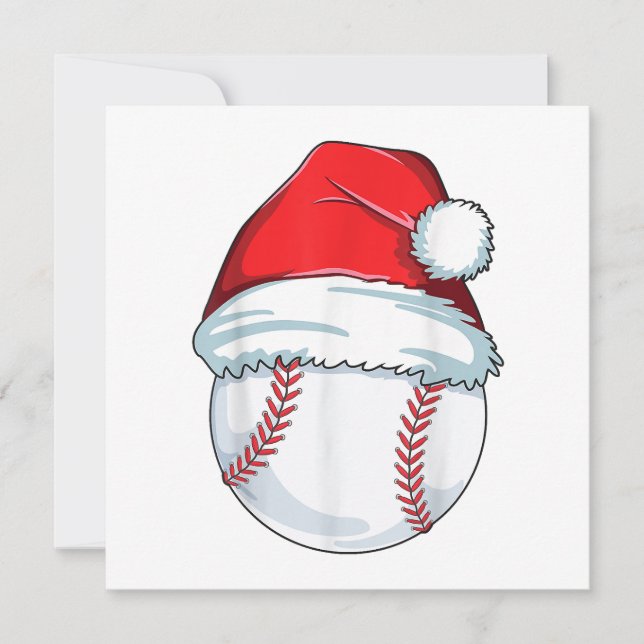 Jul Baseball Santa Hat Boll Kids Boys Manar Inbjudningar (Framsida)