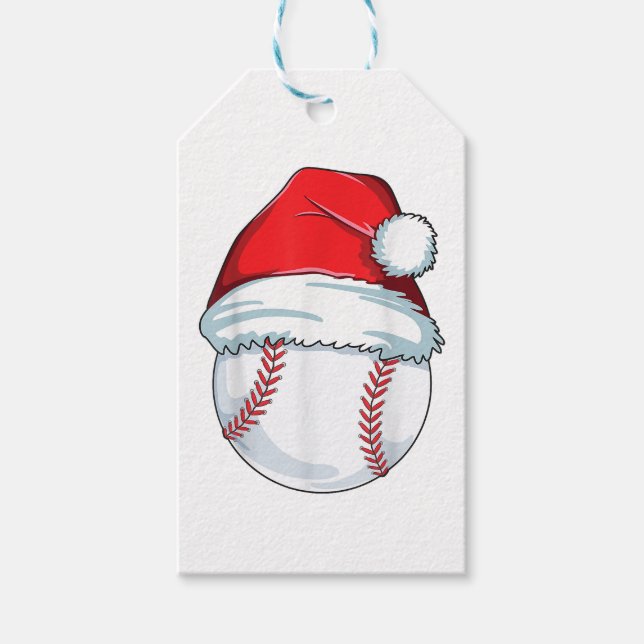 Jul Baseball Santa Hat Boll Kids Boys Manar Presentetikett (Framsidan)
