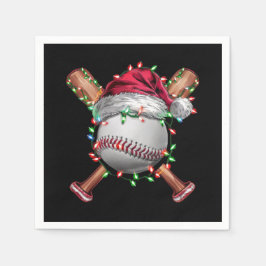 Jul Baseball Santa Sports Julafton Helgdag Pappersservett