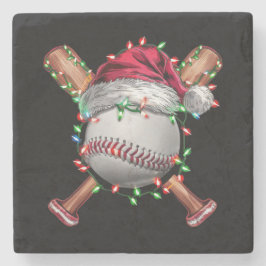 Jul Baseball Santa Sports Julafton Helgdag Stenunderlägg