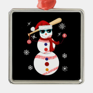 Jul Baseball Snögubbe Santa Hat Gift Julgransprydnad Metall