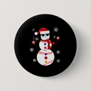 Jul Baseball Snögubbe Santa Hat Gift Knapp