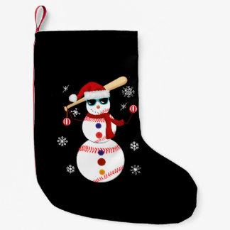 Jul Baseball Snögubbe Santa Hat Gift Liten Julstrumpa