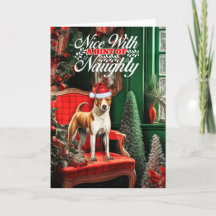 Jul Basenji Hund Naughty eller Nice