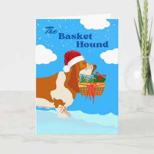 Jul - Basket Basset Hound med Basket Kort