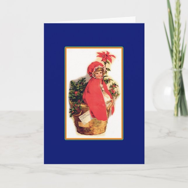 Jul Basket - Vintage Card Helgkort (Framsida)