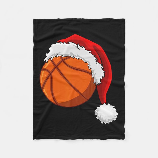 Jul Basketball Boll Santa Hat Manar Boys Sport Fleecefilt (Framsidan)
