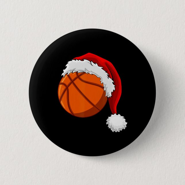 Jul Basketball Boll Santa Hat Manar Boys Sport Knapp (Framsida)