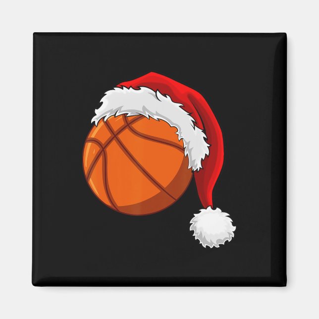 Jul Basketball Boll Santa Hat Manar Boys Sport Magnet (Framsidan)
