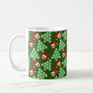 Jul Basketball Träd Santa Hats Kaffemugg
