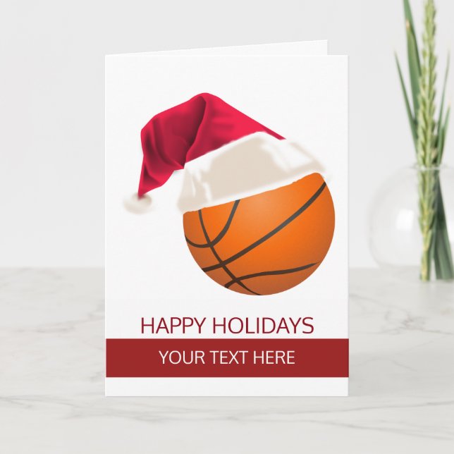 Jul basketboll Santa Hatt Julkort Helgkort (Framsida)