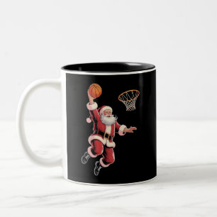Jul Basketboll Sport Älskare Tomte Spelar  Två-Tonad Mugg