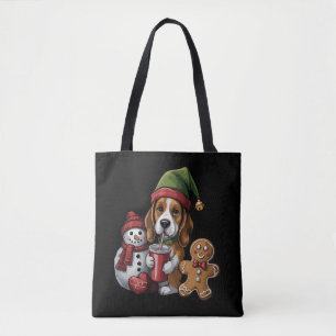 Jul Basset Hound Hund Tomte God Jul Tygkasse