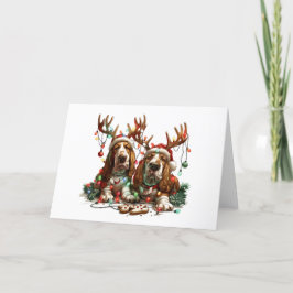 Jul Basset Hound Hundar Helgkort