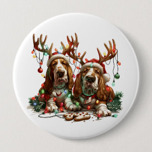 Jul Basset Hound Hundar Knapp