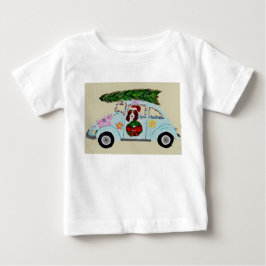 Jul Basset Hound i Hippiebil T Shirt