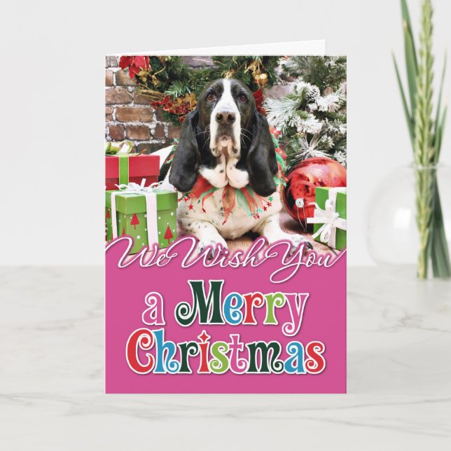 Jul - Bassethund - jasmin Helgkort (Framsida)