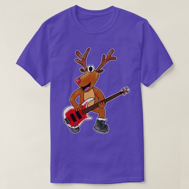 Jul Bassistance Rudolf Reindeer Bass Guitar T Shirt (Design framsida)