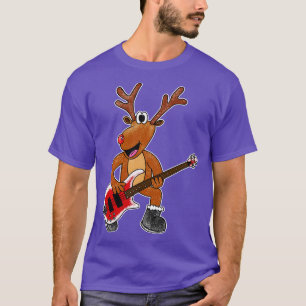 Jul Bassistance Rudolf Reindeer Bass Guitar T Shirt