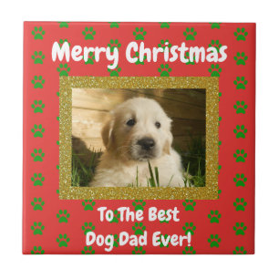 Jul, bästa Hund Pappa någonsin Pet Photo Kakelplatta