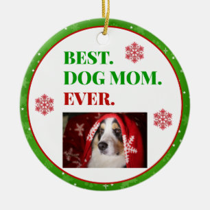 Jul Bästa hundmamma någonsin Foto Julgransprydnad Keramik