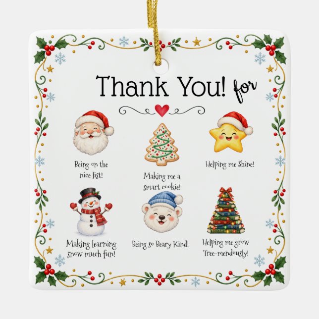 Jul Bästa Lärare Ornament (Framsida)