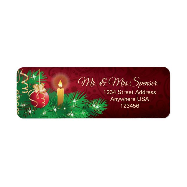 Jul Bauble Candle Gräs Returadress Etikett (Framsidan)