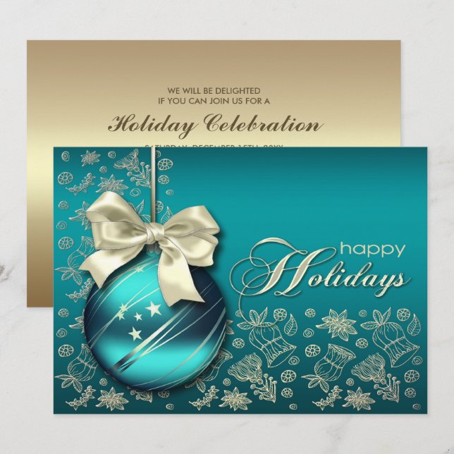 Jul Bauble-Julfesten Inbjudningar (Fram/baksida)