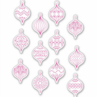 Jul Bauble Ornament Line Art Klistermärken