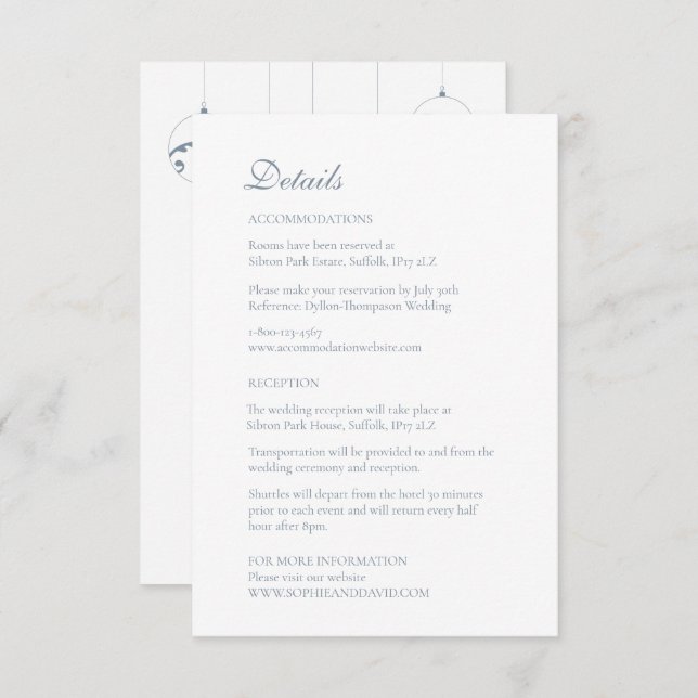 Jul Bauble Ornaments Winter Blue Tilläggskort (Fram/baksida)