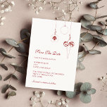 Jul Bauble Ornaments Winter Red Bröllop<br><div class="desc">Elegant kranberrytt julprydnadsföremål,  vinterbröllop spara datumet med elegantens typsnitt. Detaljerade,  hängda,  röda,  dekorativa designer. Anpassa med din namn och din bröllop-information i gult skript och serif-bokstäver. Berry rött tillbaka. Designad för att matcha vår Winter Red jul Bauble Ornaments Bröllop Collection.</div>