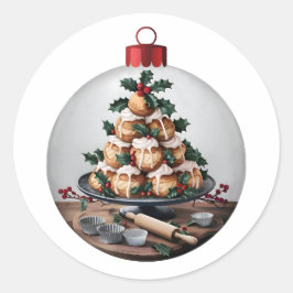 Jul Bauble Profiteroles Baker Runt Klistermärke