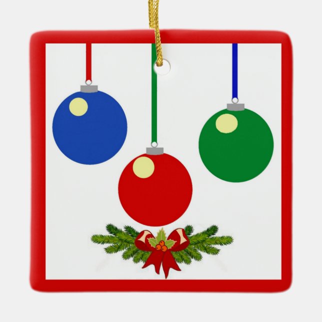 Jul Baubles 2 Julgransprydnad Keramik (Framsida)