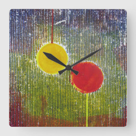 Jul Baubles-gult-dekorationer Fyrkantig Klocka