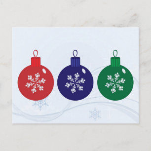 Jul Baubles Helg Vykort