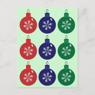 Jul Baubles Helg Vykort