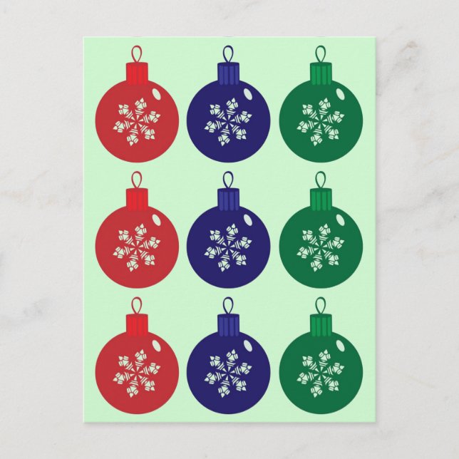 Jul Baubles Helg Vykort (Framsida)