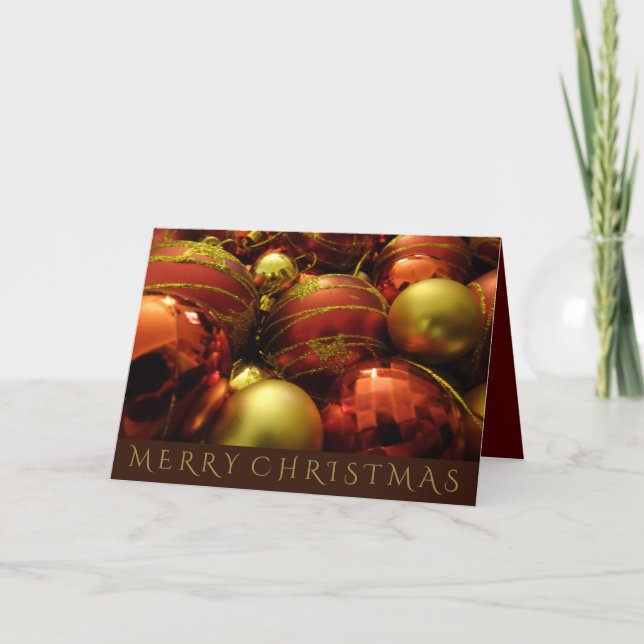 Jul Baubles Helgdag Card Helgkort (Framsida)