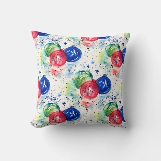 Jul Baubles Helgdag Dekorativ kudde (Framsida)