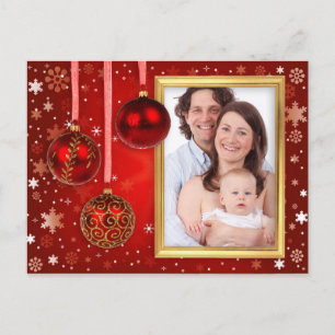 Jul Baubles Photo Ram + din bild och dina idéer Helg Vykort