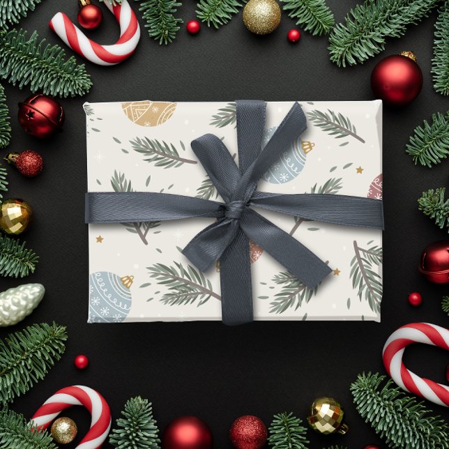 Jul Baubles Presentpapper (Christmas Baubles Wrapping Paper)
