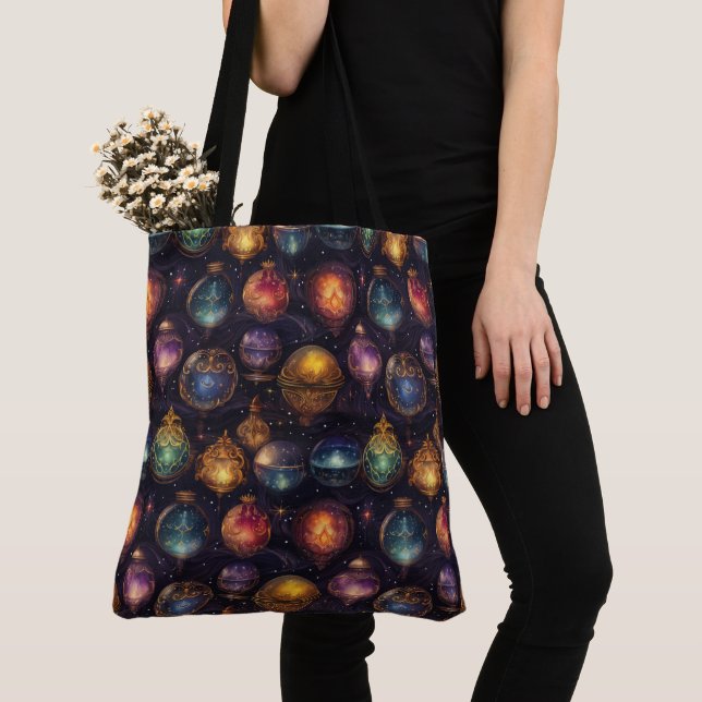 Jul Baubles Tote Bag Tygkasse (Närbild)