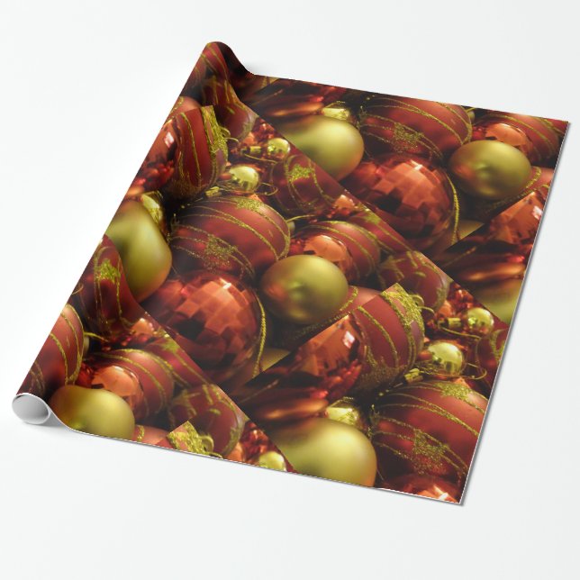 Jul Baubles Wrapping Papper Presentpapper (Utrullad)