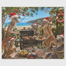 Jul BBQ vid havet med känguruer och koalor Presentpapper