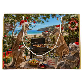 Jul BBQ vid havet med kängurus och koalor