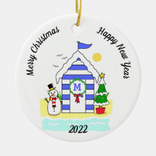 Jul Beach Hut Julgransprydnad Keramik